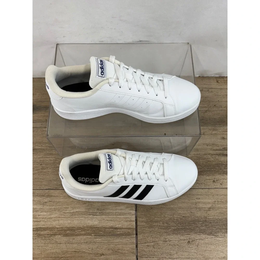 Adidas Grand Court 2.0 Men‎ White Black Stripes Casual Sneakers Shoes Size 8